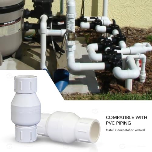 MIDLINE VALVE PVC Inline Check Valve for Backflow Prevention 1'' Solvent Connections White Plastic - size: 1 in.