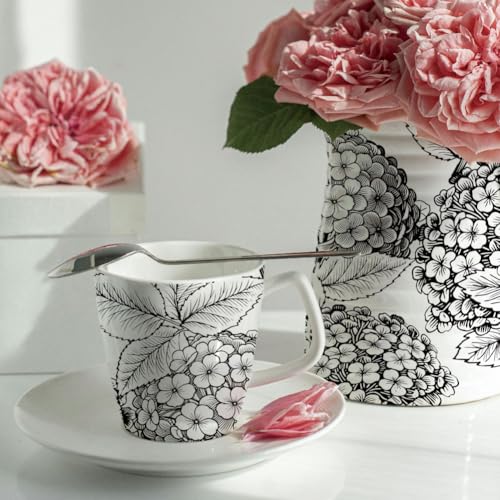 SUPERDANT 4PCS Flowers Underglaze Paper Transfer Hydrangea Transfer Papers for Clay Ceramic Porcelain Under Glaze Transfers for Pottery Enamel Decals Black Underglaze Decal Handcrafted Gifts - style: Hydrangea