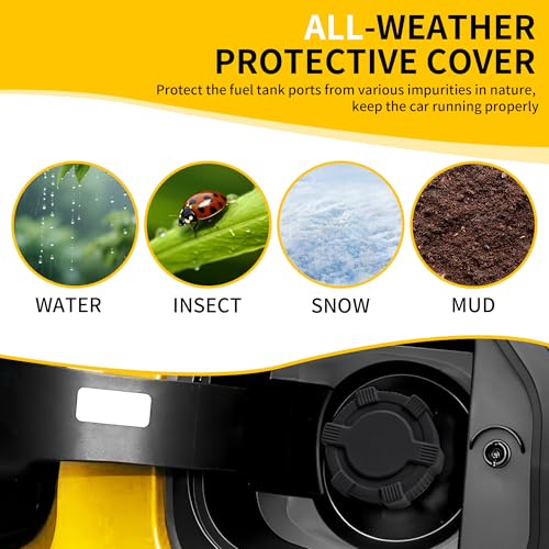 2.375" ID Capless Gas Cap Cover w/Anti-loss Tether, Car Fuel Tank Filler Cap Replacement for Chevy GMC Buick Cadillac Ford Accessories, Dust Water Dirt Protection Cover, 1PC Silicone Flag Black - color: All Black, size: With 2.375" ID Capless Fuel Tank