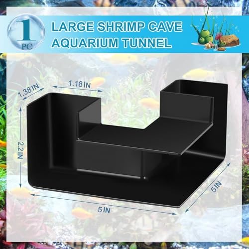 Shrimp Decor - Aquarium Hideouts & Tunnels, Fish & Shrimp Breeding Caves - color: Corner Tunnel Black