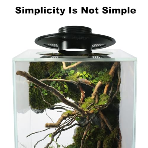Desktop Glass Plant Terrarium with Grow Light(L7.8 W7.8 H14), for Succulent, Moss, Miniature Gardening Landscape, Betta Fish Tank, Indoor Plant Growth, Office Home Decoration (TimeControlled)