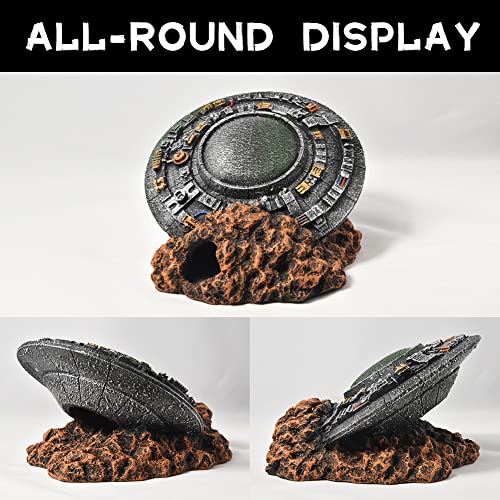 Aquarium Decorations-UFO Fish Tank Accessories for Betta Hide Flying Saucer Creative Medium Fish Tank Decor Reptile Box Landscaping Ornament - color: Ufo-m