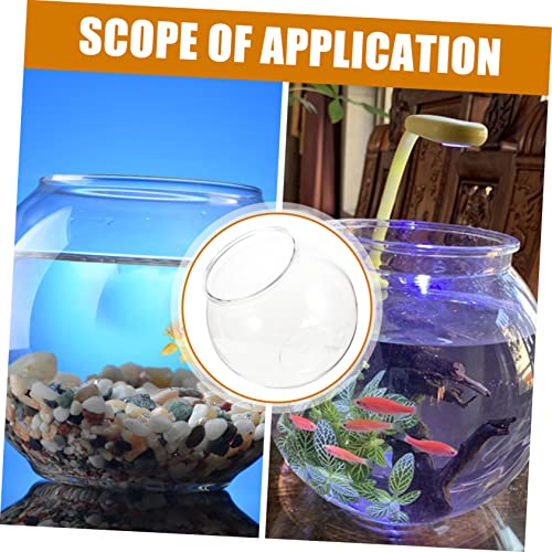 TOYANDONA Transparent Plastic Fish Tank Round Drop Goldfish Bowl with Opening for Easy Cleaning Desktop Globe Container for Home Decor and Aquatic Plants