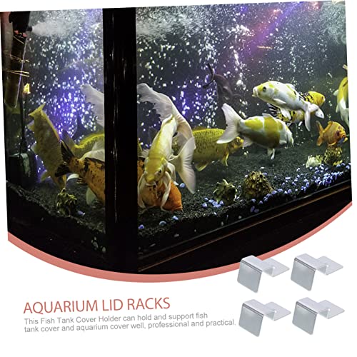 balacoo 4pcs Aquarium Glass Lid Clips Sturdy Fish Tank Lid Holders for Secure Glass Covers Easy Installation Practical Design for Aquariums and Freshwater Tanks