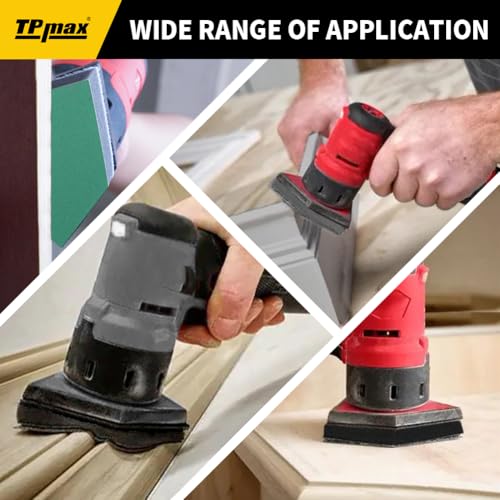 TPmax 5-Pack 90×65 mm Foam Interface Pads – Hook & Loop Buffer Pads Compatible with Milwaukee M12 Detail Sander – Vibration Reduction for Wood, Auto, Boat, Furniture