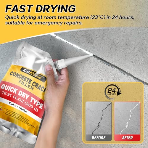 Concrete Crack Filler, Cement Crack Filler, Fast-Drying Crack Filler, Self-Leveling Caulking Sealan Effectively Repairs Cracks in Driveways, Sidewalks, Patios, and Window Sills (2 Pack - 2.2LB) - style: 2 Pack - 2.2LB