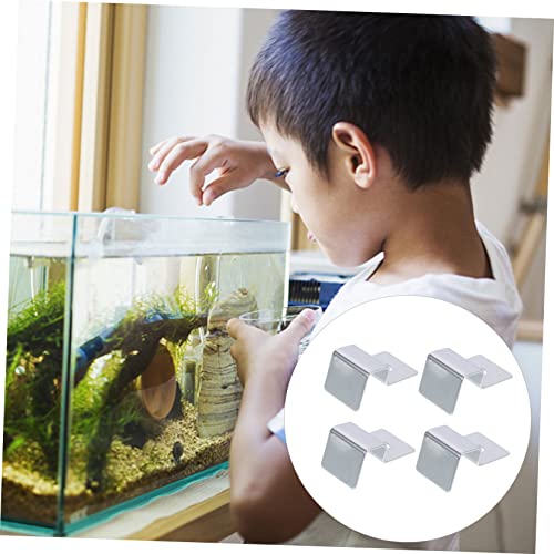 balacoo 4pcs Stainless Steel Aquarium Lid Racks Fish Tank Cover Holders for Glass Easy to Install and Support for Cleaning and Water Changes