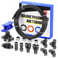 TAILONZ PNEUMATIC Black 3/8 Inch od 10 Meter 32.8ft PU Air Tubing Kit Pipe Hose Air Line Tubing Or Fluid Transfer Pneumatic tubing - size: 3/8"OD, style: Black Polyurethane PU Air Hose
