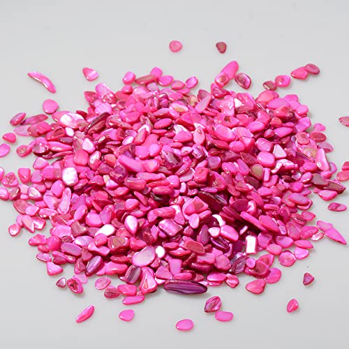 QICQDRAM Crushed Shells for Crafts About 2LB (900g/31.74oz) Small Natural Crushed Shells Bulk for Crafts DIY Beaching Wedding Decoration Vase Fillers - color: Rose Red, size: 2LB (900g/31.74oz)
