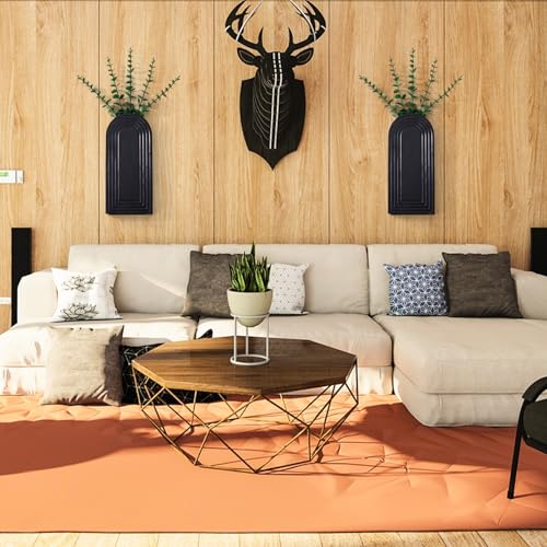 2 Pcs Wooden Wall Vase Set for Decor with 10pcs Artificial Eucalyptus Plants-Boho Hanging Planter Modern Farmhouse Wall Decor Black Wall Art for Bathroom Living Room Dining Room Bedroom Kitchen - color: Modern