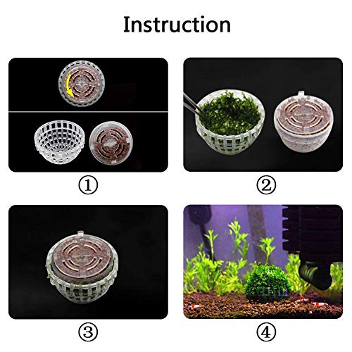 Yohii Dahszhi 2Pcs Plastic Aquarium Shrimp Fish Tank Moss Ball Holder Plant Shaping Filter(G6.71)