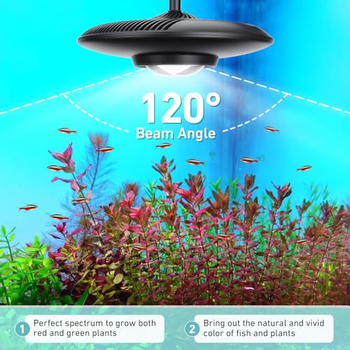 hygger 95W High PAR Aquarium LED Light, 5 Adjustable Brightness Full Spectrum Fish Tank Lamp & Stand Kit Ideal for Aquascaping Planted Tank Fish Display Shrimp Tank Paludarium
