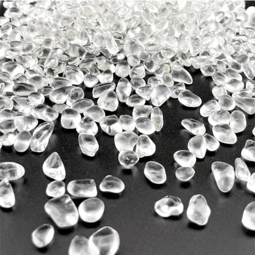 Clear Glass Stones, 0.85LB/385g Aquarium Gravel Rocks, Clear Aquarium Pebbles for Fish Tank, Sea Glass Rocks for Vase Filler Craft - color: Clear