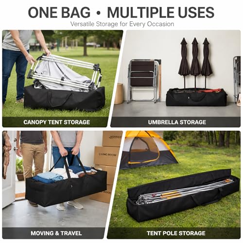 36 x 13 x 13 Inch, 100 L Extra Large Duffle Bag Camping Tent Storage Bag Heavy Duty Waterproof Sports Equipment Carrying Case for Tent Pole Travel Canopy Hammock Tripod Fishing Outdoor Moving - color: Black, size: 36 x 13 x 13 Inch, 100 L