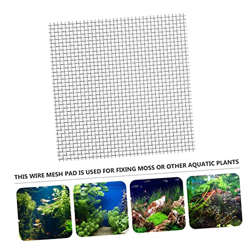 Happyyami 8pcs Aquarium Tank Divider Stainless Steel Wire Mesh Pad Fish Tank Moss Plant Holder Net for Fixed Grass Supplies