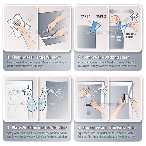 BDF MTWH Decorative Window Film White Matte Frosted Opaque Privacy - 24in X 12ft - size: 24in X 12ft