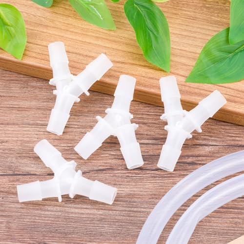 PAGOW 4 Pcs Plastic Hose Splitter, Y Shaped 3 Way plastic Tubing Joint Splicer for Oxygen Tubing Pipe Household Fuel Gas Liquid Air (1/2'') - size: 1/2" (4 Pcs)