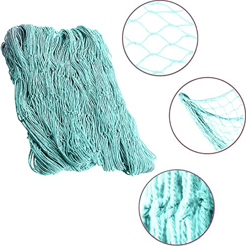79 x 59 inch Nature Fish Net Wall Decoration with Shells, Ocean Themed Wall Hangings Fishing Net for Beach Party,Wedding,Photographing Decoration - color: 1pack Aqua(no Shells)