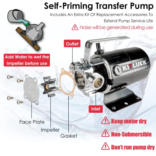 Water Transfer Pump, 115V 1/10HP 330GPH Utility Water Pump Electric With 2 * 6ft Suction Hose, Portable Small Water Pump For Pool Draining, Removing Water From Rain Barrel, Aquariums, etc. - style: 1/10HP 2 Hoses