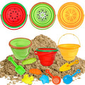 Beach Sand Toys Set for Kids, Silicone Collapsible Foldable Beach Bucket Travel Beach Toys for Summer Outdoor Camping and Fishing Tub with Sand Molds Shovels Rakes for Toddlers Boys Girls 2.5L 3PCS - style: Style2