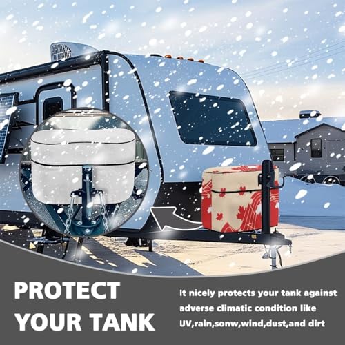 Canadian Flag Music Double 20lb RV Propane Tank Cover Travel Trailer Polyester Waterproof Cover with Zipper RV Parts RV Accessories - color: Canadian Flag Music, size: S(20LB)