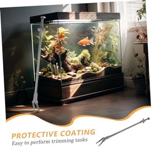 Extra Long Aquarium Tweezers Curved Tip Plastic Water Plant Tongs for Foreground Carpets and Aquatic Plant Trimming
