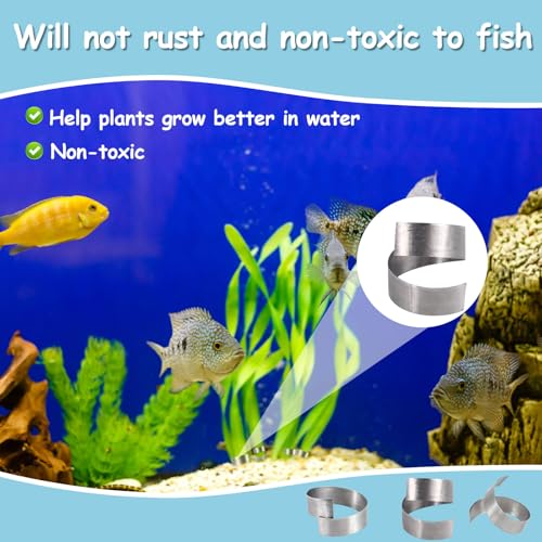 XIHIRCD 15pcs Aquarium Plant Weights, Bendable Fish Tank Plant Weights Metal Aquarium Plant Over Weight Anchors Cuttable Aquatic Plant Anchors for Ponds Aquarium Prevent Plants Floating