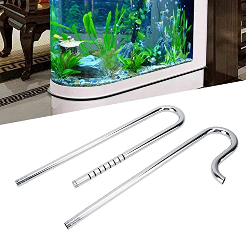 Aquarium Inflow Pipe, Lily Pipe Skimmer Stainless Steel Outflow Oil-Film Skimmer Filter Pipe Fish Tank Supplies (16/22mm)