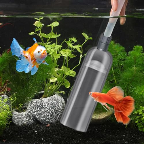 Fish Tank Vacuum Gravel Cleaner Flows Adjustable Fish Tank Siphon with Manual Pump & 3 Different Nozzles Quick & Conveneint Aquarium Water Changer for Home