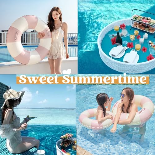 2 PCS Inflatable Pool Floats for Swimming Pool Party Lake Beach Adults - Floaties Pool Tubes Swim Rings Tubes Floaties for Beach Pool Party Decorations - color: Pink, size: 42"
