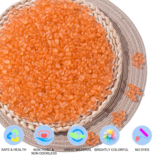 Keedolla Aquarium Rocks Betta Fish Tank Gravel, 8oz Frosted Sea Glass Marbles Gemstones for Vase Fillers, DIY Crafts and Home Decor - Orange, 6-9mm - color: Orange, size: 0.5 LB