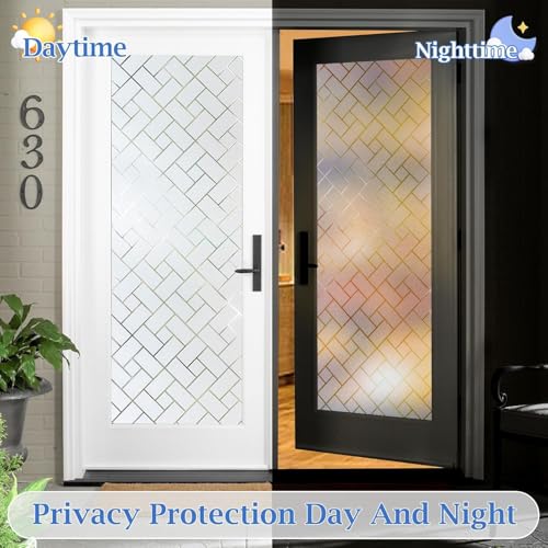 Coavas Window Privacy Film Non-Adhesive Privacy Window Film Frosted Glass Window Films Sun Blocking Heat Control UV Blocking for Home Office, 29.5 x 78.7 inches - color: White, size: 29.5 x 78.7 Inch