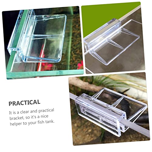 VANZACK 15pcs Acrylic Fish Tank Stand Clips Tank Divider Mounting Brackets for Goldfish Betta Cover Support Frame - size: 5.5X4X1.8CM