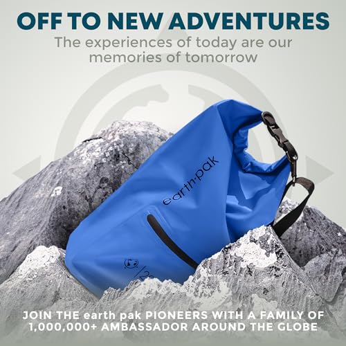 Earth Pak Waterproof Dry Bag with Zippered Pocket - Waterproof Dry Bag Backpack Keeps Gear Dry - color: Blue, size: 20L