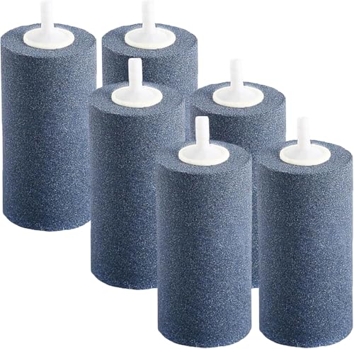 Large Air Stone, Air Stone Hydroponics, 4 x 2 Inch Large Air Stone Cylinder Bubble Diffuser for Aquarium, Fish Tank, Pond and Hydroponics Air Pump, Growing System, Circulation - color: 6-Pack