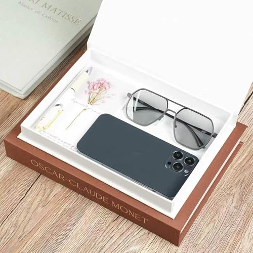 Decorative Books for Home Decor,Set of 3 Aesthetic Faux Books with Storage Box,Linen Fake Books for Coffee Table,Bookshelf & Mantle Decor,Modern Decorative Book Set(brown) - color: brown
