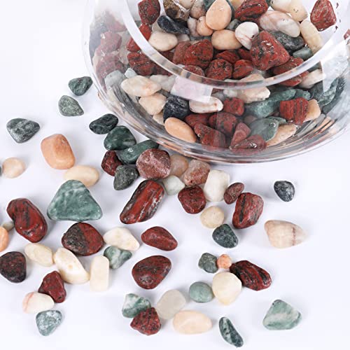 5lbs Natural River Rocks, Polished Pebbles for Plants Garden, 0.3-0.8 inch Decorative Countryside Stones, Ideal for Fish Tank, Vases, Home Decor and Garden Landscaping,Countryside - size: 5 Pounds, style: Countryside