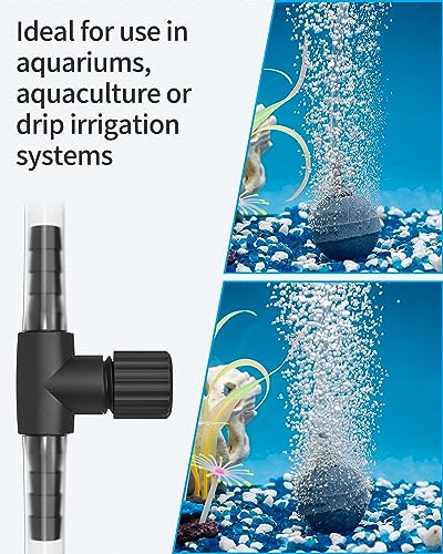 Pawfly Aquarium Air Control Valves for 3/16" ID Airline Tubing Single Way Plastic Air Flow Controllers Regulators Adjustable Black Hose Connectors Air Pump Accessories for Fish Tanks, 10 Pack - color: Black