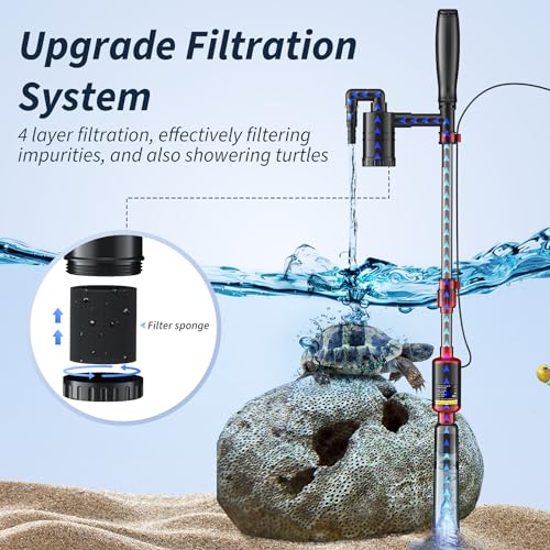 Fish Tank Cleaner - Aquarium Gravel Cleaner, 530GPH/32W Electric Fish Tank Cleaning Tools, Adjustable Water Flow Fish Tank Gravel Cleaner Vacuum, Aquarium Cleaner Kit for Water Chang Filter Wash Sand
