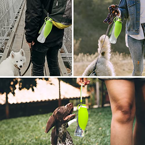 TIOVERY Dog Water Bottle, Portable Pet Water Dispenser Feeder Leak Proof with Drinking Cup Dish Bowl for Outdoor Walking, Hiking, Travel, 20OZ Water Bottle Fit for Small to Large Dogs and Cats Green - color: Green