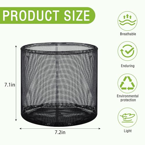4 Pcs Aquatic Pond Planting Bags-7.1" H x 7.2" Dia Reusable Mesh Water Garden Pond Plant Pot-Breathable Black Round Lily Plant Pots for Pond Bog Plant Garden Terrestrial Plant - color: Black, size: Round