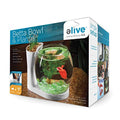 Elive Betta Fish Bowl / Betta Fish Tank with Planter, Small 0.75 Gallon Aquarium, LED Light Timer, White