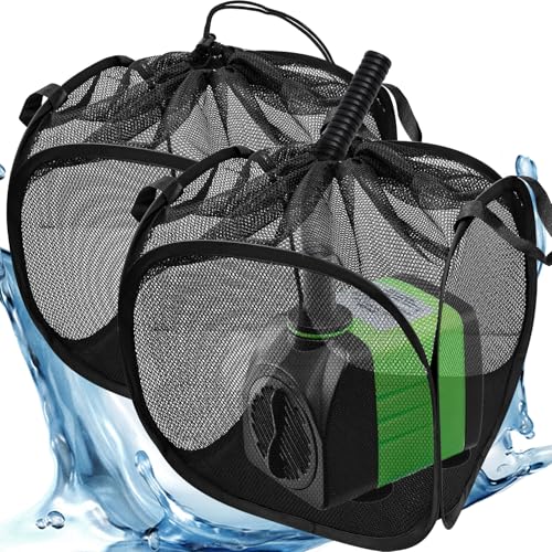 2Pcs Pop Up Pond Filter Bag 10inch Stainless Steel Wire Water Pump Barrier Box Cover Anti-Clogging Metal Frame Foldable Pump Mesh Basket with 2 Handles for Waterfall Swimming Pool Outdoor Fish Pond - size: 10in-2Pcs
