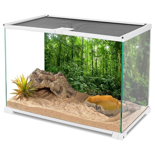 AWERT 48x18 inches Terrarium Background Tropical Aquarium Background Green Huge Tree Rainforest Reptile Habitat Background Durable Polyester Background - size: 48x18in/120x45cm