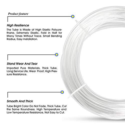 TAILONZ PNEUMATIC Clear 3/8 Inch OD 10 Meters PU Air Tube Pipe Hose Pu Air Hose for Air Line Tubing or Fluid Transfer Tubing - color: Clear-PU, size: 3/8'' OD/32.8ft/10m