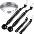 Zhehao Coffee Machine Brush Cleaner 4 Pieces Coffee Machine Brush with Spoon and 1 Piece 58 mm Stainless Steel Back Flush Insert Metal Blind Filter