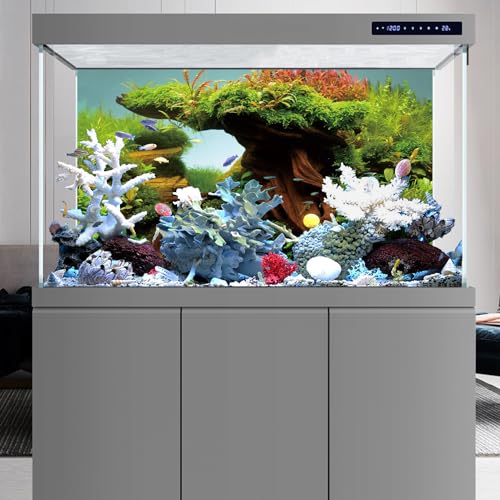 AWERT 24x12 inches Wood Fish Tank Background Seaweed Aquarium Background River Bed & Lake Aquarium Background Vinyl Background - size: 24x12in/60x30cm