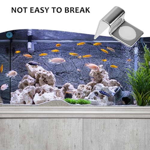 Fish Tank Accessories Aquarium Lids 4Pcs Fish Tank Glass Aquarium Cover Clip Support Holder Stainless Steel - Aquarium Accessories Universal Lid Clips 5mm Glass Tank Aquarium Lid - size: 2.1x1.5cm