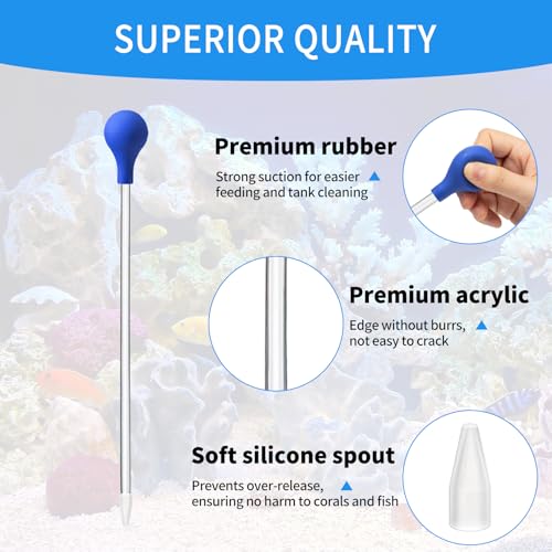 18.5 in Long Pipette for Fish Tank Coral Food Feeder Long Syringe Aquarium Coral Feeding Tube for Marine Fish Reef Aquatic Plant Spider Snake Lizard - color: 1 Pc Feeder