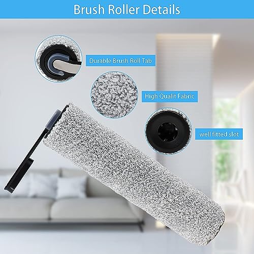 Dentego【for ONE S5 Blue】【for ONE S5 Pro 2】Roller Brush and Filters for Tineco Floor ONE S5 /Floor One S5 Pro Cordless Wet Dry Vacuum Cleaner, Replacement Parts Include 2 Brush Rollers, 4 Filters - color: S5 Roller+Filter